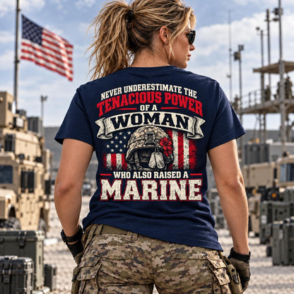 Never Underestimate the Power of a Marine Mom T-Shirt – Proud USMC Mother Shirt, Military Family Pride Tee, Patriotic Marine Mom Gift #Y1Y