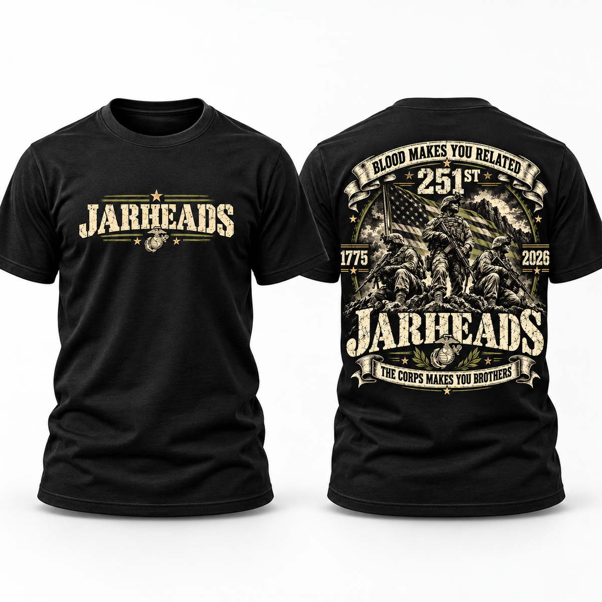 Jarheads 251st Marine Corps Birthday T-Shirt, USMC 1775-2026 Anniversary Shirt, Semper Fi Military Brotherhood Tee, Marine Veteran Gift #Y1Y