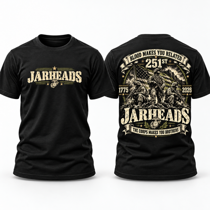Jarheads 251st Marine Corps Birthday T-Shirt, USMC 1775-2026 Anniversary Shirt, Semper Fi Military Brotherhood Tee, Marine Veteran Gift #Y1Y