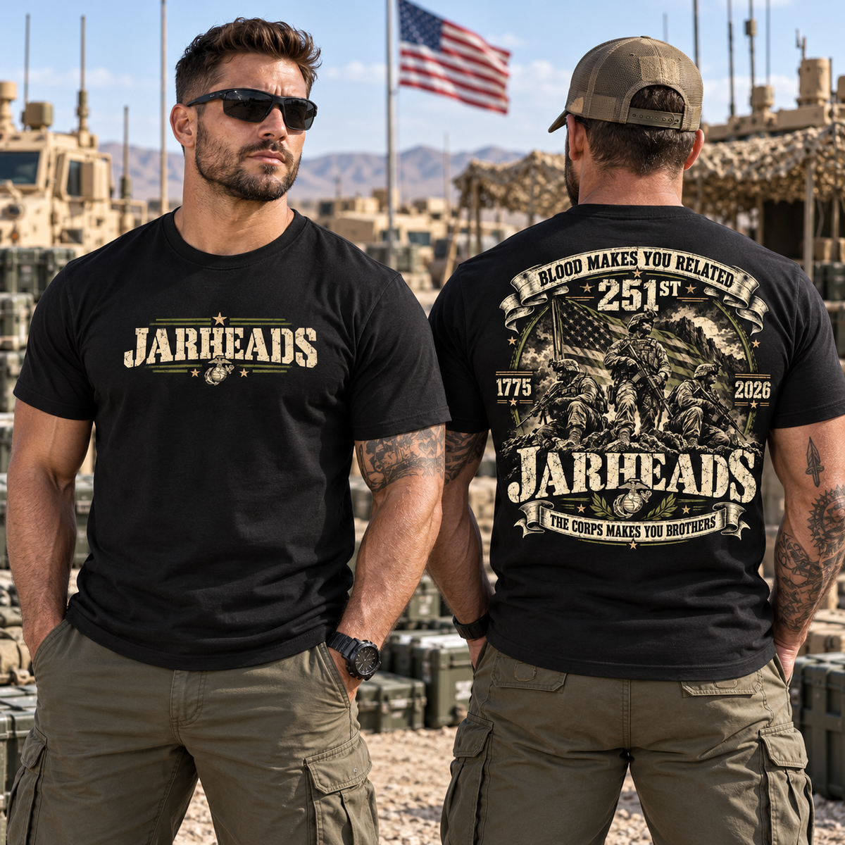 Jarheads 251st Marine Corps Birthday T-Shirt, USMC 1775-2026 Anniversary Shirt, Semper Fi Military Brotherhood Tee, Marine Veteran Gift #Y1Y