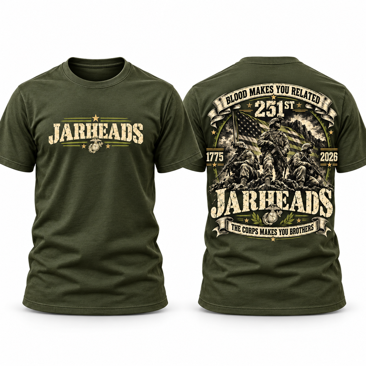 Jarheads 251st Marine Corps Birthday T-Shirt, USMC 1775-2026 Anniversary Shirt, Semper Fi Military Brotherhood Tee, Marine Veteran Gift #Y1Y