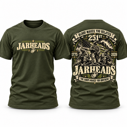 Jarheads 251st Marine Corps Birthday T-Shirt, USMC 1775-2026 Anniversary Shirt, Semper Fi Military Brotherhood Tee, Marine Veteran Gift #Y1Y