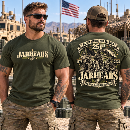 Jarheads 251st Marine Corps Birthday T-Shirt, USMC 1775-2026 Anniversary Shirt, Semper Fi Military Brotherhood Tee, Marine Veteran Gift #Y1Y