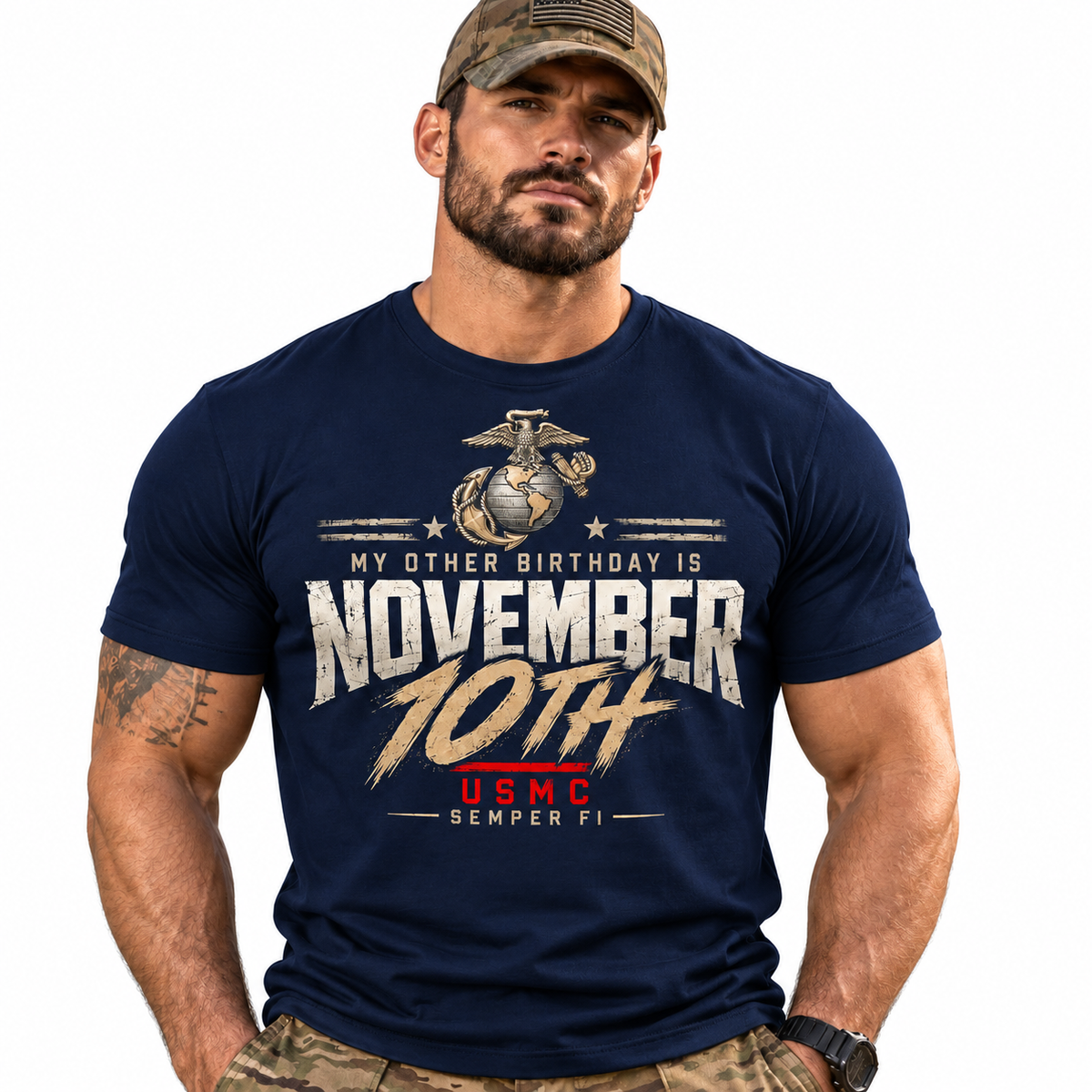My Other Birthday Is November 10th USMC T-Shirt, Marine Corps Birthday Shirt, Semper Fi Military Veteran Tee, Patriotic Marine Gift #D1D