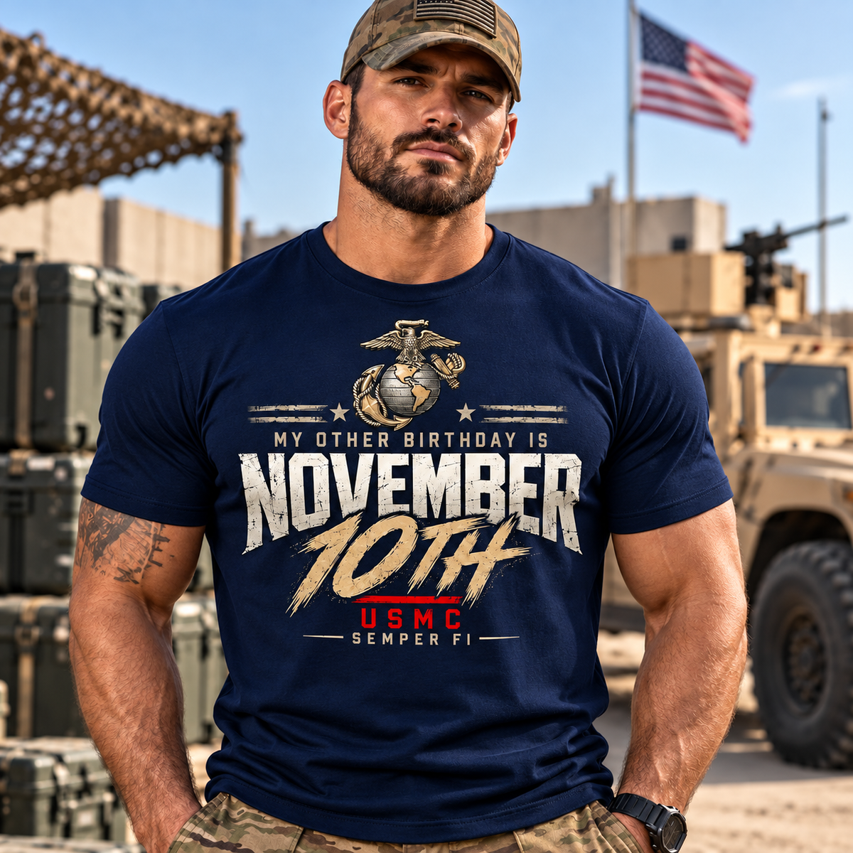 My Other Birthday Is November 10th USMC T-Shirt, Marine Corps Birthday Shirt, Semper Fi Military Veteran Tee, Patriotic Marine Gift #D1D