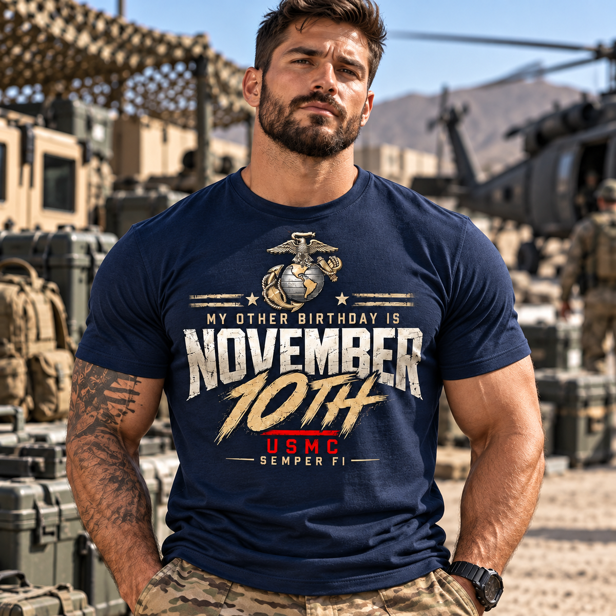 My Other Birthday Is November 10th USMC T-Shirt, Marine Corps Birthday Shirt, Semper Fi Military Veteran Tee, Patriotic Marine Gift #D1D